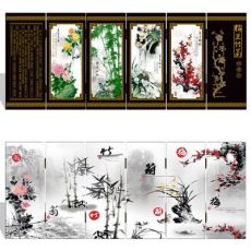 漆器仿古小屏風(fēng) 036 小號 梅蘭竹菊 中國特色工藝禮品